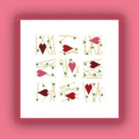 2083 Stickvorlage Kreuz und Quer mit der Liebe