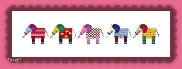 2114 Stickvorlage Steppenelefant vorm Stepptanz