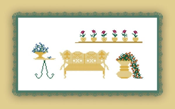 2154 Stickvorlage Garten Eden