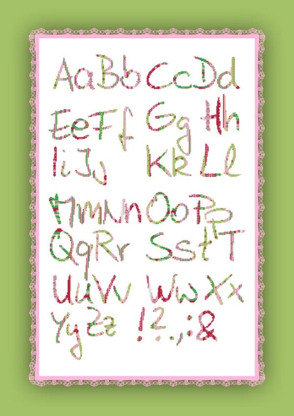 2341 Stickvorlage Buntes Alphabet