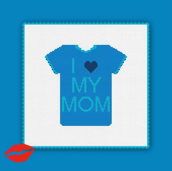 2365 Stickvorlage I love my mom - Girl Edition