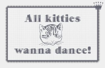 2457 Stickvorlage All kittys wanna dance! Black Edition