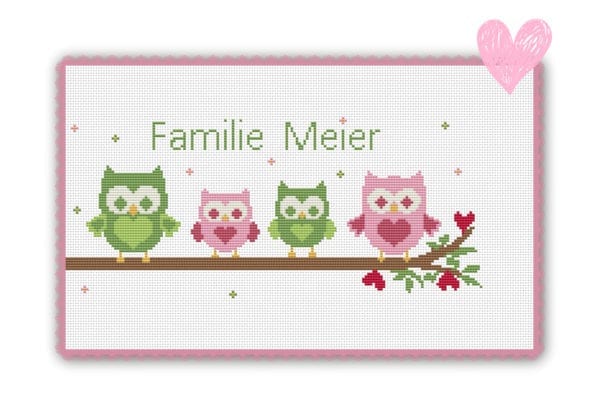 2471 Stickvorlage Familie Meier