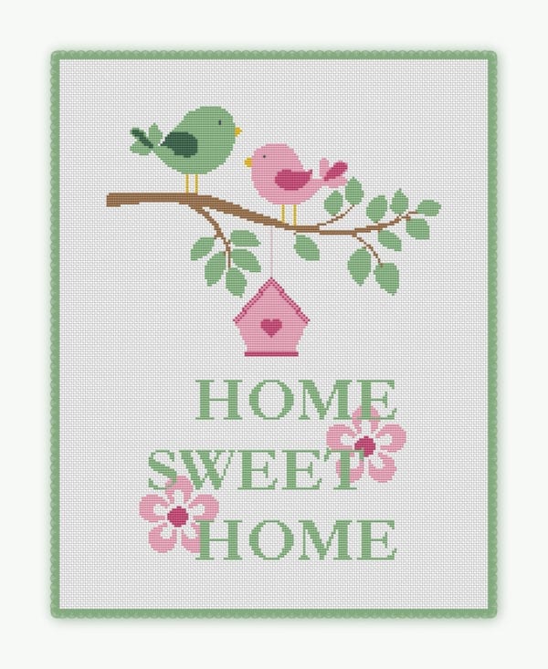 2506 Stickvorlage Vogelhome