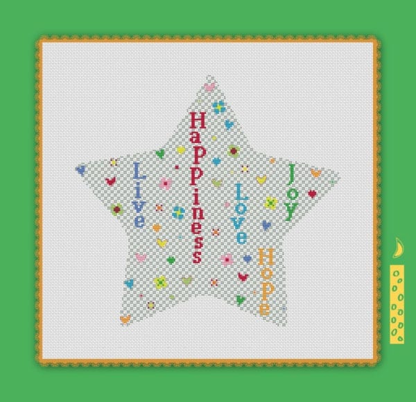2509 Stickvorlage Star with wishes